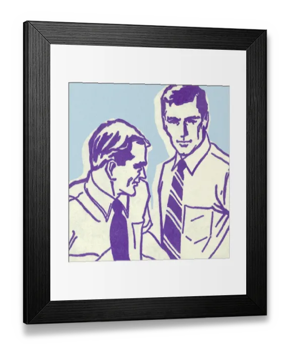 Framed Print : Two Men Wearing Ties Framed Print : Two Men Wearing Ties