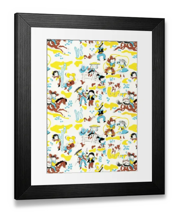 Framed Print : Cowboy pattern Framed Print : Cowboy pattern