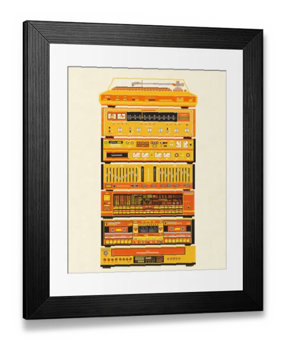 Framed Print : Stack of Stereo Components Framed Print : Stack of Stereo Components