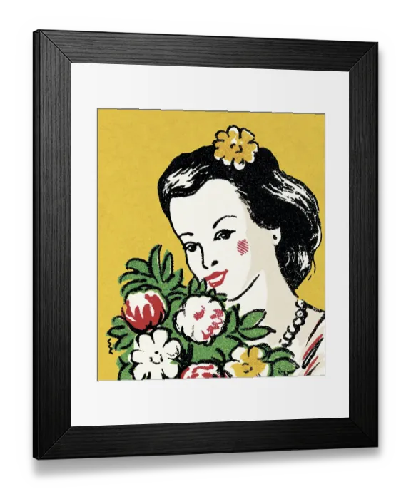 Framed Print : Woman with Flowers Framed Print : Woman with Flowers