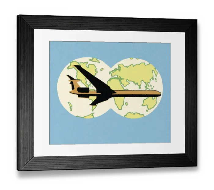 Framed Print : Air Travel Around the World Framed Print : Air Travel Around the World