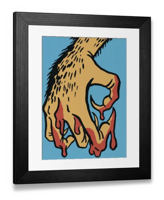 Framed Print : Bloody Monster Hand