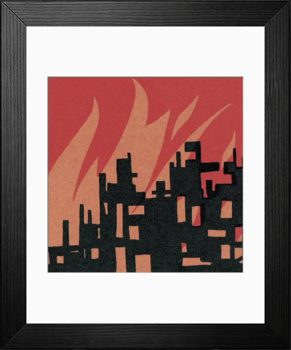 Framed Print : Burning Building