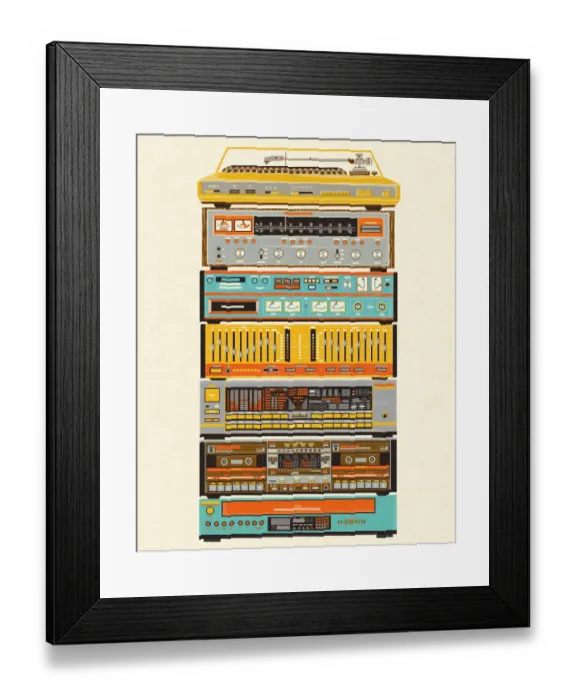 Framed Print : Stack of Stereo Components Framed Print : Stack of Stereo Components