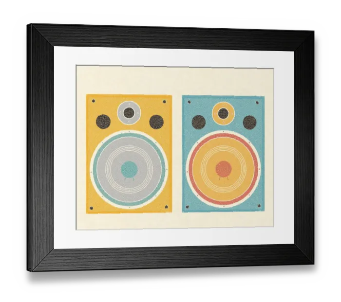 Framed Print : Stereo Speakers