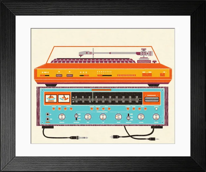 Framed Print : Stereo and Turntable Framed Print : Stereo and Turntable
