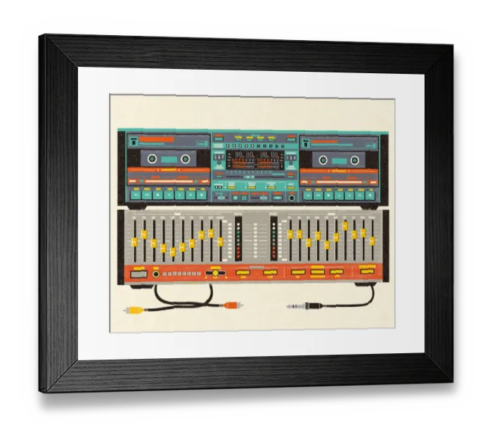 Framed Print : Stereo Tape Deck and Equilizer Framed Print : Stereo Tape Deck and Equilizer