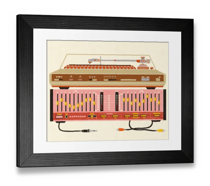 Framed Print : Stereo Turntable and Equilizer Framed Print : Stereo Turntable and Equilizer