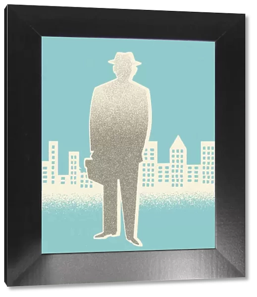 Silhouette of a Man in the City