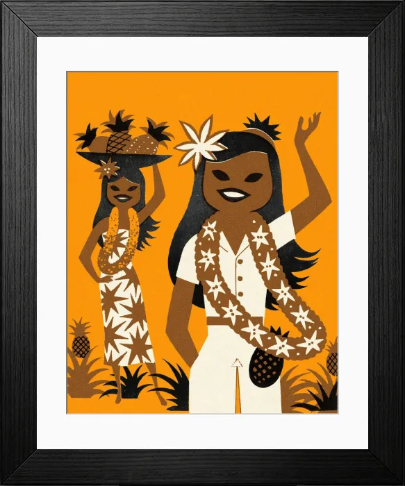 Framed Print : Two Hawaiian Women Framed Print : Two Hawaiian Women