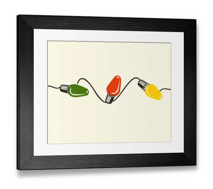 Framed Print : String of Christmas Lights Framed Print : String of Christmas Lights