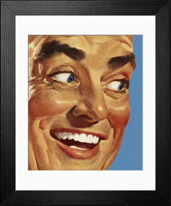 Framed Print : Closeup of a Smiling Man Framed Print : Closeup of a Smiling Man
