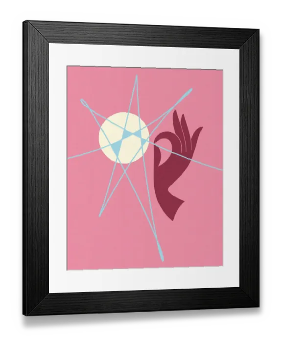 Framed Print : Abstract Star and Hand Framed Print : Abstract Star and Hand