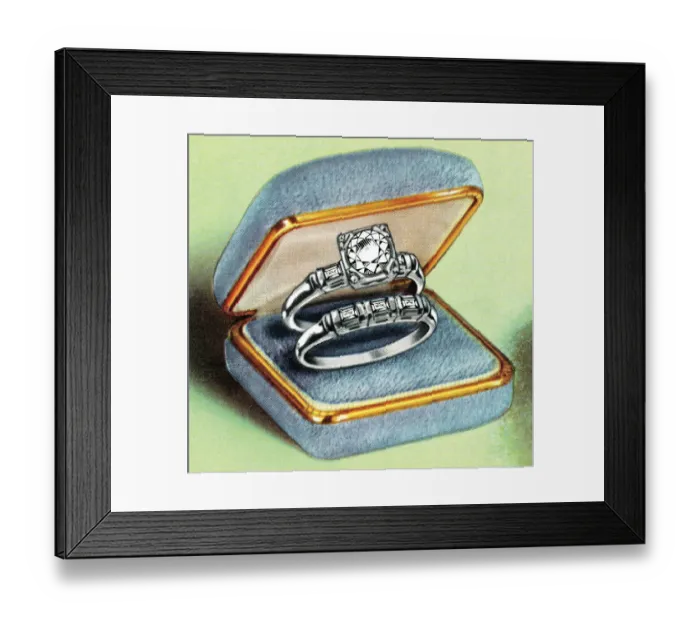 Framed Print : Engagement ring in box Framed Print : Engagement ring in box