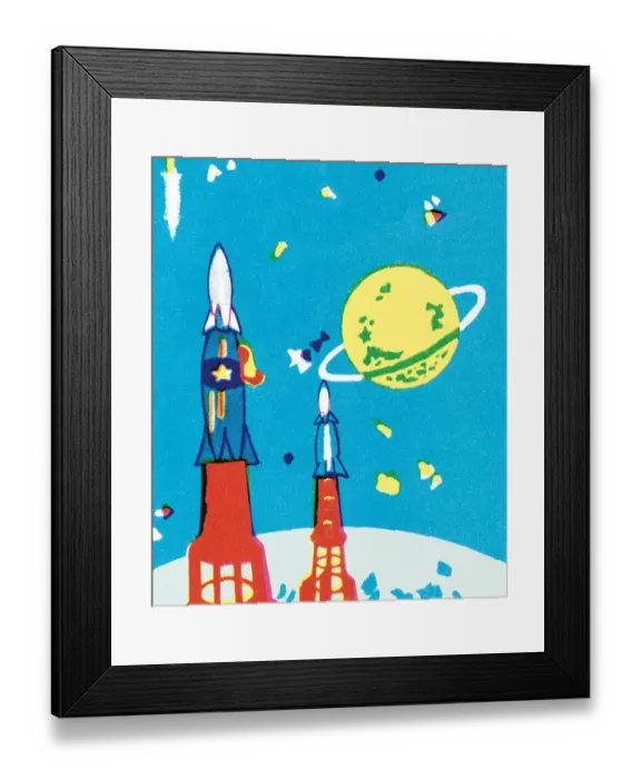 Framed Print : Rockets and planet Framed Print : Rockets and planet