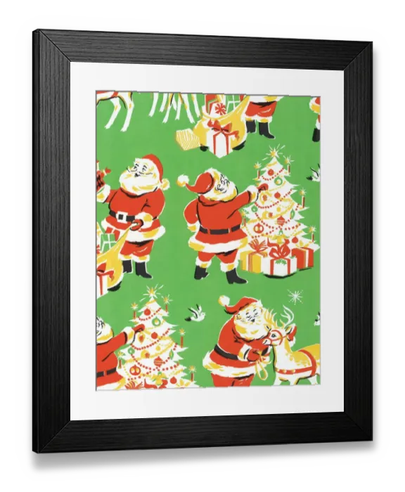 Framed Print : Santa Claus Pattern Framed Print : Santa Claus Pattern