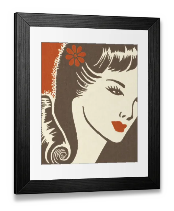 Framed Print : Woman With Flower in Her Hair Framed Print : Woman With Flower in Her Hair
