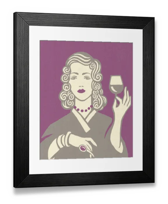 Framed Print : Woman Holding Glass of Wine Framed Print : Woman Holding Glass of Wine