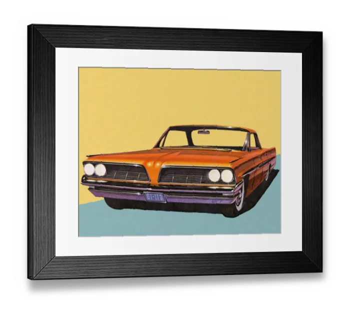 Framed Print : Vintage Orange Car Framed Print : Vintage Orange Car
