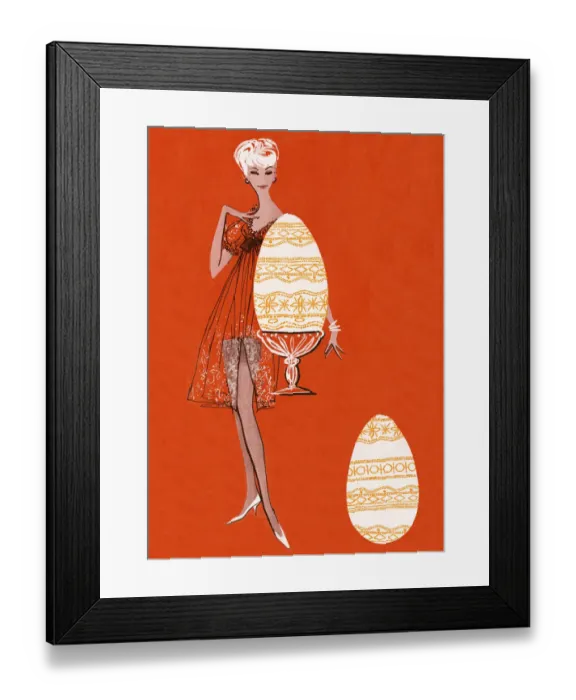 Framed Print : Woman With Two Eggs Framed Print : Woman With Two Eggs