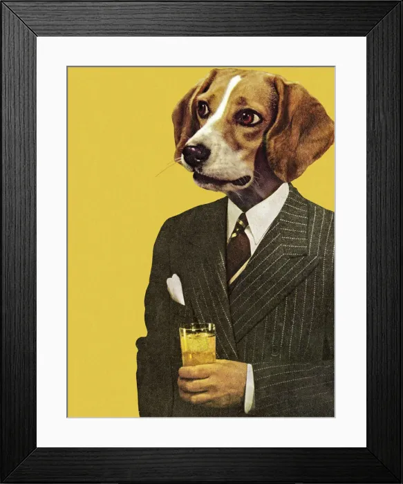 Framed Print : Businessman with a Dog Head Framed Print : Businessman with a Dog Head