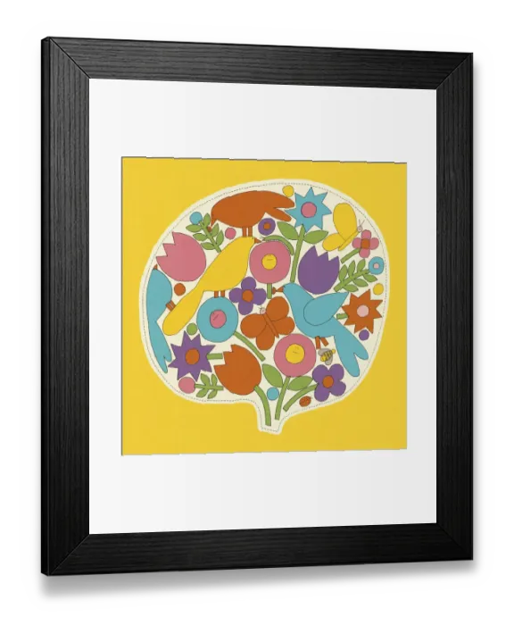 Framed Print : Flowers and Birds Framed Print : Flowers and Birds
