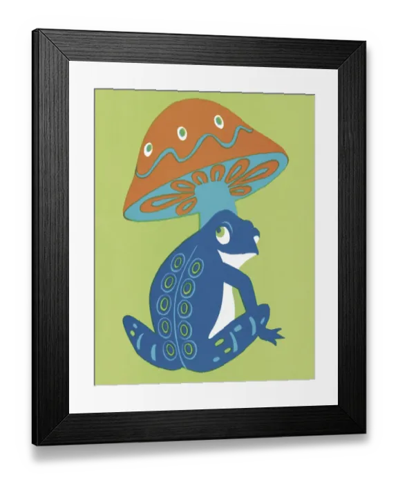 Framed Print : Mushroom and Frog Framed Print : Mushroom and Frog