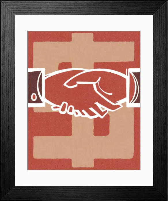 Framed Print : Handshake and Dollar Sign Framed Print : Handshake and Dollar Sign