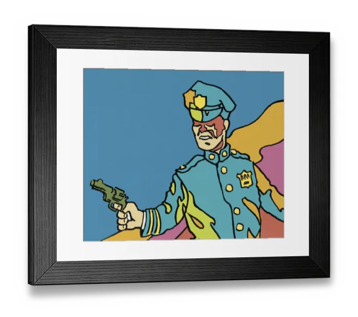Framed Print : Stylized Policeman Framed Print : Stylized Policeman