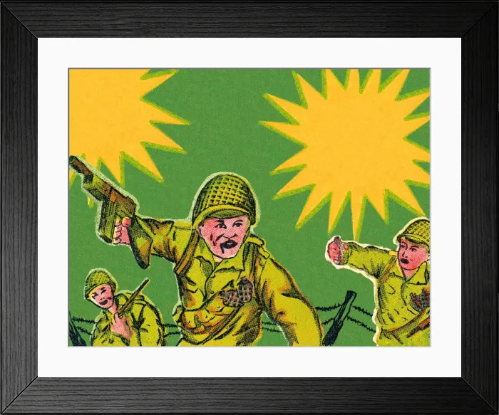 Framed Print : Soldiers in Combat Framed Print : Soldiers in Combat
