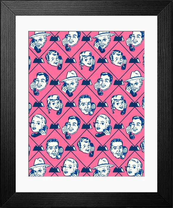 Framed Print : Pattern of People on the Phone Framed Print : Pattern of People on the Phone