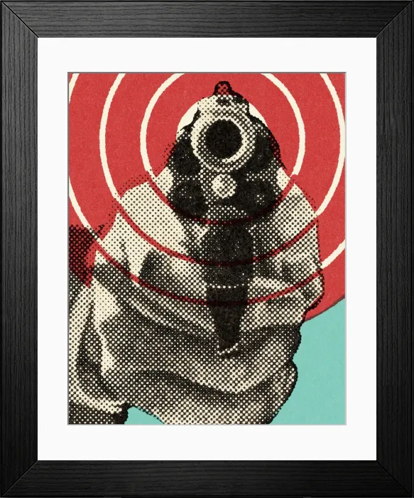 Framed Print : Close Range Handgun