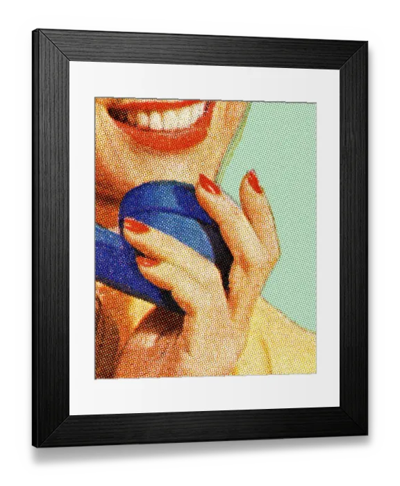 Framed Print : Closeup of Woman on the Phone Framed Print : Closeup of Woman on the Phone