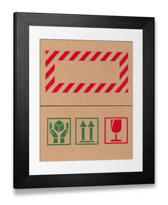 Framed Print : Packaging Box Symbols Framed Print : Packaging Box Symbols