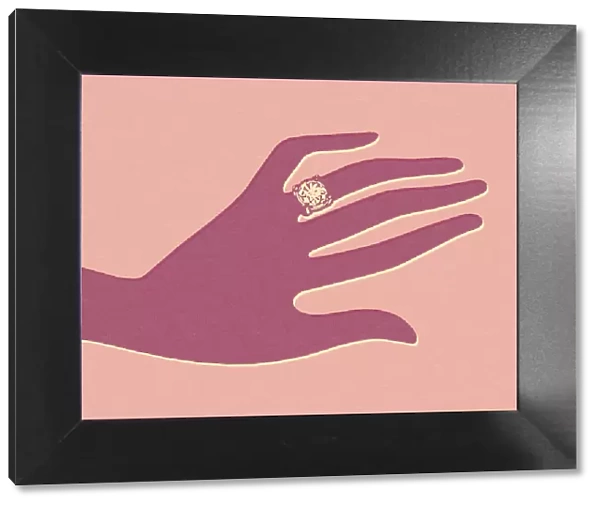 Pink Hand With Engagement Ring