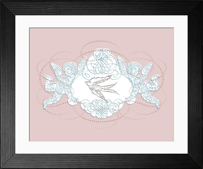 Framed Print : Cherubs With Dove Framed Print : Cherubs With Dove