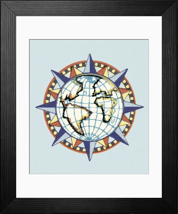 Framed Print : Globe Compass Framed Print : Globe Compass