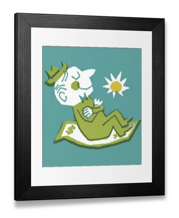 Framed Print : Man Floating on a Dollar Bill Framed Print : Man Floating on a Dollar Bill