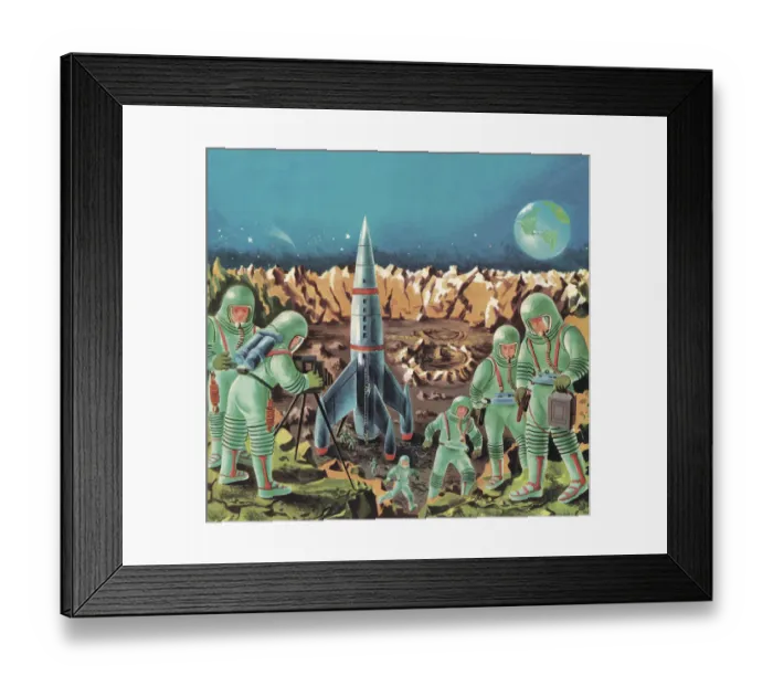 Framed Print : Astronauts and Spaceship Framed Print : Astronauts and Spaceship