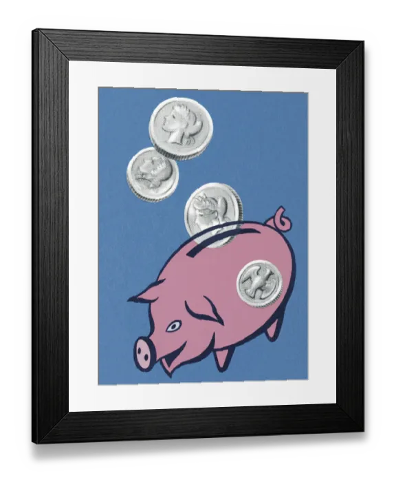 Framed Print : Piggy Bank