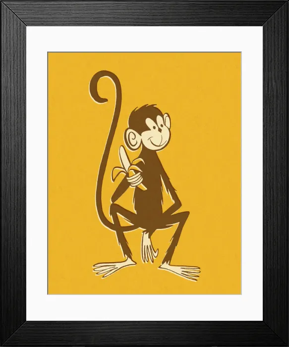 Framed Print : Monkey Holding Banana Framed Print : Monkey Holding Banana