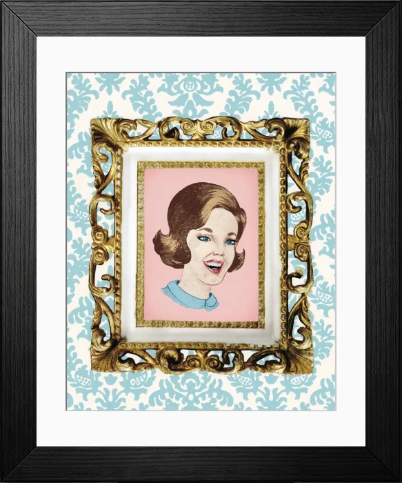 Framed Print : Womans face in frame Framed Print : Womans face in frame