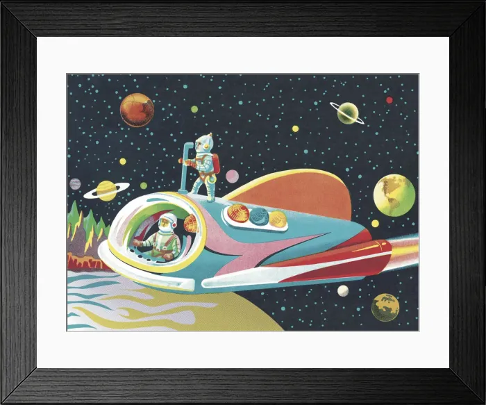 Framed Print : Spaceship in Outer Space Framed Print : Spaceship in Outer Space