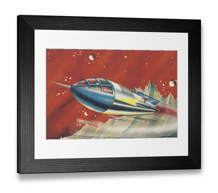 Framed Print : Spaceship in Outer Space Framed Print : Spaceship in Outer Space
