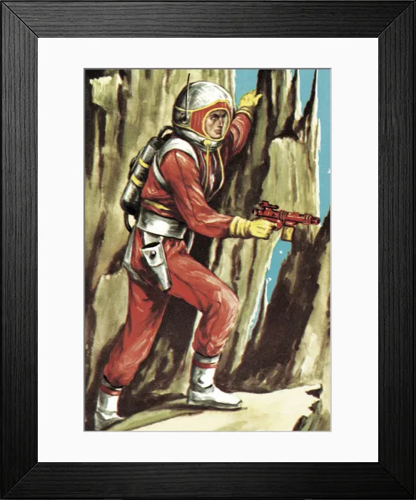 Framed Print : Spaceman with Ray Gun Framed Print : Spaceman with Ray Gun