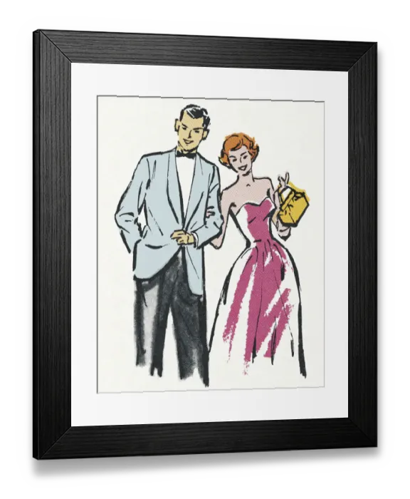 Framed Print : Couple in Formal Attire Framed Print : Couple in Formal Attire