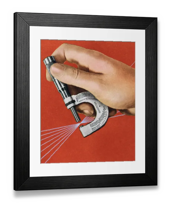 Framed Print : Hand Holding a Micrometer Framed Print : Hand Holding a Micrometer