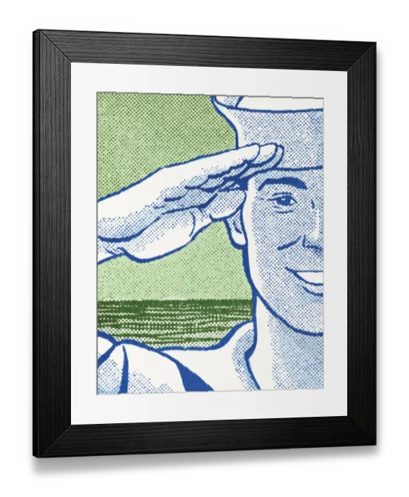 Framed Print : Marine Saluting