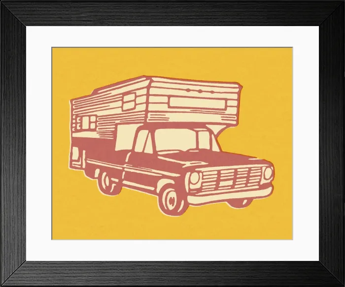 Framed Print : Camper on Truck Framed Print : Camper on Truck