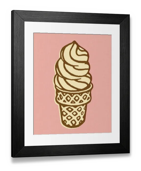 Framed Print : Soft Serve Ice Cream Cone Framed Print : Soft Serve Ice Cream Cone